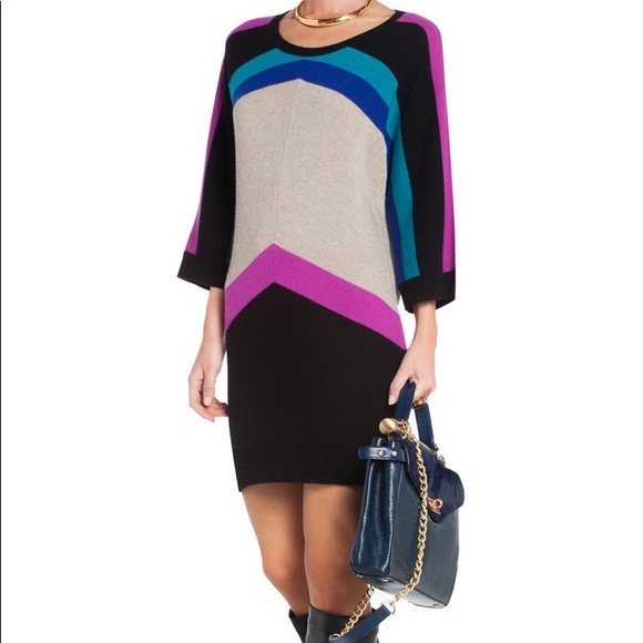 BCBG MAXAZRIA ‘Faiza’ Color-Blocked Sweater Dress - Picture 2 of 7